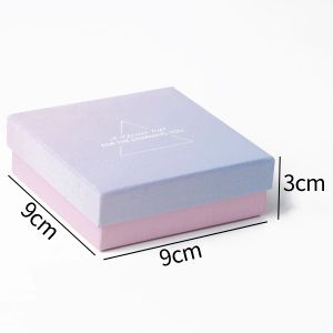 1pc Square Jewelry Organizer Box Gradiente Cor Kraft Papel Display Boxes de noivado anel de noivado para bracelete de colar de brinco