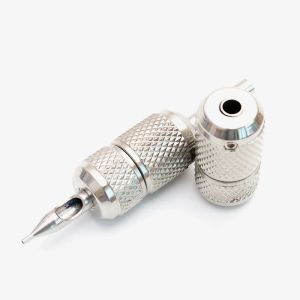 Поставки 2PCS Tattoo Grip премиум -качественный ручка татуировки из нержавеющей стали с задним стержнем обеспечивает 25 мм