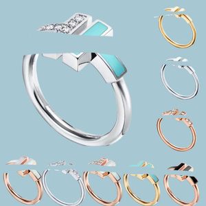 Klassisk 925 Silver Fashion Double Letter T Ring Designer Wedding Ring Luxury Jewelry Pearl Beimu CZ Rose Gold Engagement Present Pack