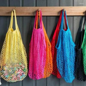 Storage Bags Fashion 0 Fee Eusable Fruit Shopping String Grocery Shopper Cotton Tote Mesh Woven Net Bag