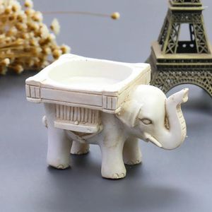 Candle Holders Lovely 3D African Elephant Animal Resin Holder Tea Pet Paperweight Craft Ornament Souvenir Jewelry Storage Wedding Decor