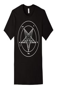 Camiseta do pentagrama com cabeça de cabra Baphomet Satânica Estrela preta de verão Tops de manga curta Tamas S3xl Big Size Cotton Tees5945900