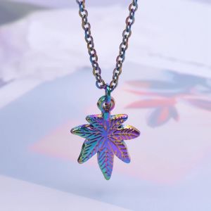 20pcs/lot Vintage Maple Leaf Alloy Charm Rainbow Color Punk Pendant Charm for Jewelry Making DIY Earring Bracelet Craft Supplies