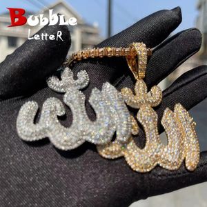 Bubble Letter aus der Anhänger Halskette Real Gold Plated Hip Hop Schmuck einzigartiger Reiz Trend 240409