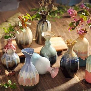 Vasi Ceramic Fornione piccolo vaso Vino Vino POT POTTO Disposizione retrò di salotto Artigianato Decorazione