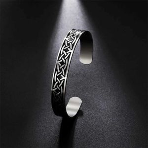 Bangle EUEAVAN Witch Knot Cuff Bracelet Stainless Steel Vintage Irish Celtics Knot Bangles for Women Men Love Protection Amulet Jewelry 240411