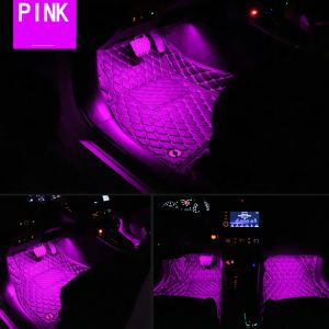 Dash Floor Foot Strip Lights Cigarettändare Adapter 9 LED 4 i 1 bil Inre atmosfär Ljus Auto Dekorativ lampa