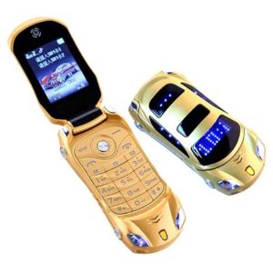 Player Flip Mobile Telefono 2G GSM Dual Sim Mini Sport Car Model Cell con Flashlight Telefono Telefono MP3 Bluetooth Call Dialer Aurione