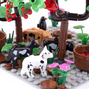 Diy City Zoo Animals Building Blocks Pig Dogs Birds Seagull Duck Dinosaur Figures Söta tillbehör Utbildningsleksaker för barn