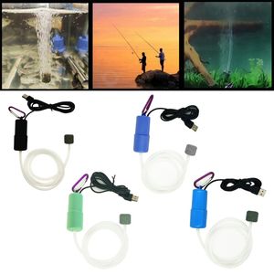 Portable Mini USB Aquarium Fish for Tank Oxygen Air Pump Hydroponic Oxygen Compressor Aerator with Air Stone Silicone Tu