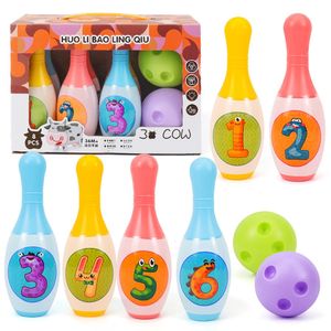 Bowling Set Education Toys For Kids Toddlers Animal Number Learning Indoor Outdoor Sports Games for Baby Gift 240409