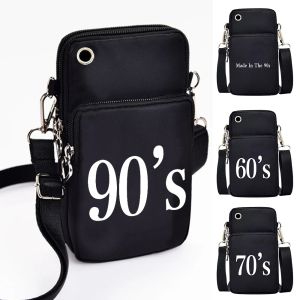 Bolsa de celular à prova d'água universal para Samsung/iPhone/Huawei/HTC/LG/Xiaomi Caixa da carteira da bolsa Tampa da bolsa de moedas 90s Padrão