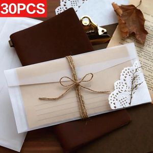 Embrulho de presentes 30pcs/pacote de papel sulfúrico de alta qualidade envelopes translúcidos envelope de cartas para cartões de convite de casamento