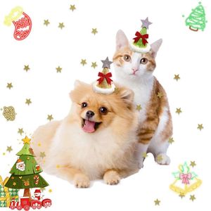 Hundebekleidung süße Haustier Weihnachtsstil Hut Katze Pailletten Kopfbedeckung Party Kopfbedeckung mit verstellbarem Gurt Kostüm Haustiere Zubehör