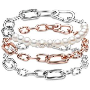 Bangle Original Rose Frischwasser kultiviert Perle Small Link Chain Armband 925 Sterling Silver Armreif Fit Fashion Perle Charm Diy Schmuck 24411