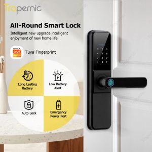 Tuya Wi -Fi App Electronic Print Code Card Безопасность передней двери с камерой Digit Door Lock Smart Life