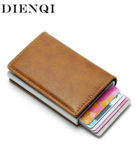Dienqi RFID Portafoglio Titolo della carta Moneta Mota MEN039S Portafoglio Slim Piccolo Portafoglio in pelle maschi