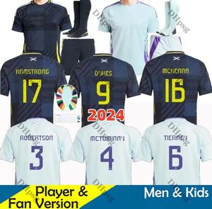 İskoçya Futbol Gömlek 2024 Euro Kupa İskoç 24 25 Milli Takım Futbol Jersey Çocuk Kiti Eve Set Boyutu XXL Robertson Dykes SSS