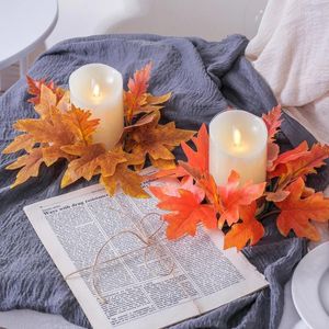 Party Decoration Simulated Candlestick Wreath Thanksgiving Harvest Halloween Autumn Desktop