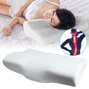 Memory Foam Pillow OrthopedicsLow Rebound Soft Comfort Relax Neck Pillows For Adult Health Cervical Care With White Pudow Case