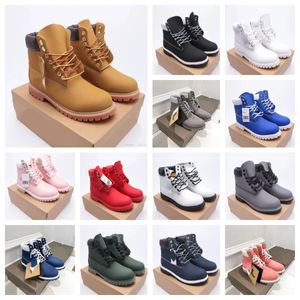 남성 디자이너 목재 신발 Amrtin Boots 방수 발목 클래식 Martin Shoe Cowboy Yellow Red Blue Black Pink 하이킹 오토바이 Timberland Boot