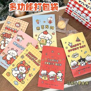 Enrole de presente 5-50pcs Saco de papel de filhote de filhote de cachorro chinês Kraft Biscuit embrulhando joias de joias de assados para presentes