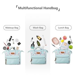 Bolsa de fraldas multifuncionais Bolsa de bolsa de bebê para a toca de bebê para mamãe resistente à água em grande capacidade com a alça de transporte