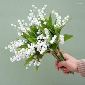 Decorative Flowers White Artificial Letter Bellflower Fake Plastic Handmade Home Decoration Plants Wall Wedding Party Bride Holding Bouquet