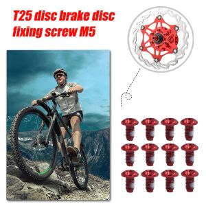 12PCS MTB Bike Non-Slip Disc Screw T25 Bicycle M5x9mm Disk Brake Rotor Bolts T25 Torx Screws Mountain Bike Repair Accessories