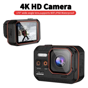 Camera WIFI 4K 60FPS Action Video Cam 2 Inch IPS Screen Action Camera Electronic Image Stabilization 170° Wide Angle for Outdoor Sport