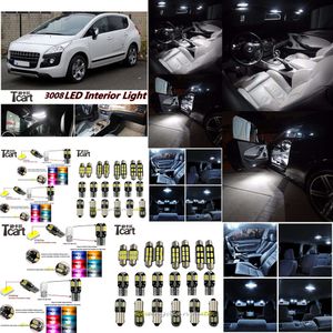 TCART Auto Mapa Frente Lâmpada Trunk Bulbo traseiro Dome LED LED CAR KIT INTERIOR DO PEUGEOT 3008 2008-2015 ANOS ANES ANES