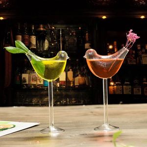 Wine Glasses Creative Cocktail Glass Bird Clear Milk Juice Mug Water Goblet Novelty Drink Cup For Ktv Bar Night Birthday Party