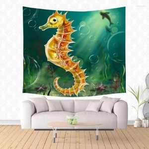 Taquestres Design Seahorse parede pendurada na tapeçaria ioga tacha de colaboração de colaboração de colaboração de cama decorativa de praia