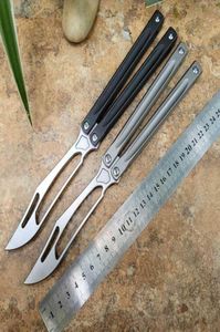 Новый TheOne JK Balisong Butterfly Trainer Trainer Trainer Nofge Not Sharp D2 Blade Channel Titanium Harding Swing Jilt Knives Chimera Hom E9506240