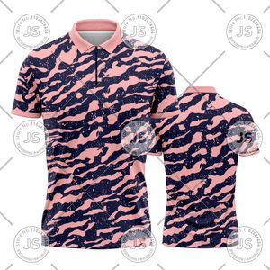 Kamuflaż wydrukowana koszula polo z krótkim rękawem Ubrania drużynowe Lapel T-shirt Summer Oddychający sportowy trening sportowy