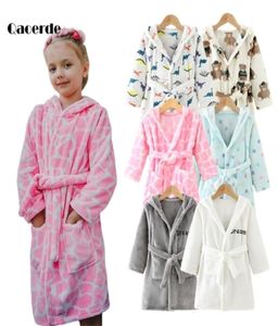 Cartoon Children039S Blackobe Spring Autumn Dzieci Uśpianie Piękne dziewczyny i chłopcy z długim rękawem Dzieci Bathrobe Children039s Odzież 7749405