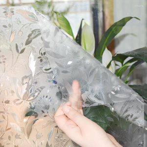 Window Stickers 100 45cm 3D Tulpan Flower Mönster Films PVC Limfria Frostat badrum Glas Static Cling Home Privacy Decorative