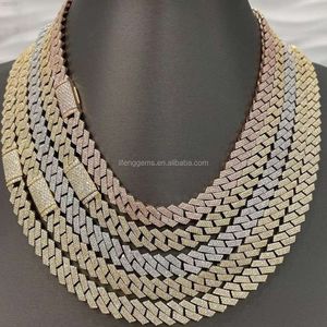 2024 Lifeng Jewelry 20mm Iced Out Vvs Miami Cuban Link Chain Miami Cuban Necklace 925 Silver Jewelry Sterling Cuban Link Chain