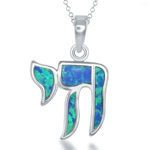 Chains Religious Jewelry Judaism Chai Hebrew Star Of David Opal Pendant Necklace