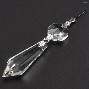 Flores decorativas 24 PCs Chandelier Crystal Prismas Pingents Set 38 mm Criw Lardrop Icicle Cristals Parts Substituição