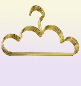 10st. Sätt klädhängare för Baby Kid Gold Non Slip Metal Space Saving Cloud Shape Hanger Cloth Storage Organizer Rack 26789200