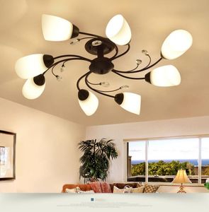 Modern LED -ljuskrona rotera blommabelysning fixtur kafé lampan rostfritt stål calla lily armatur vit luster3122475