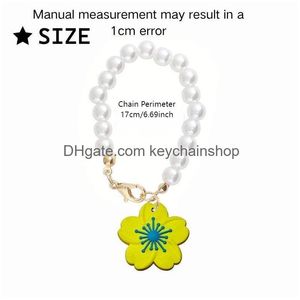 Keychains Lanyards Charm Accessories Pearl Tumbler Chain For Cup With Handle Sile Drop Delivery Otwfl