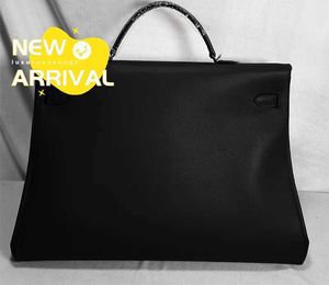 Bolsa de grife de gola grande saco da marca Top Brand Luxury Bag Black 50cm60cm80cm Saco de couro de couro de grande capacidade Bolsa de moda casual