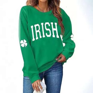 Sweater Designer Novos produtos Listados Explosões femininas St. Patricks Day Selto Clover Impresso Capuz Casual Mangueira longa LOP