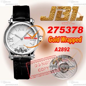 Happy Sport Flutuante Diamond 275378 A2892 Mulheres automáticas assistir JBLF 33 White Gold Silver Dial Silta