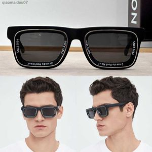 Sonnenbrille 2024 Sommer neuer Super Vision Square Sonnenbrille Männer Modemarke Black Rubber Square Frame Fashion Vanguard Stil Sonnenbrille Z2407L2404