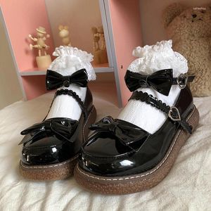 Dress Shoes Jk Uniform Lolita Japanese Lolitas Summer Soft Sweet Girl Big Round Head Bow Buckle Anime Cosplay Gothic Shoe Platform
