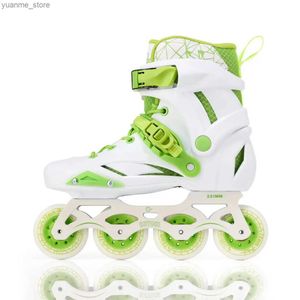 Inline rullskridskor professionell hastighet figur inline rullskridskor kvinna man vuxna en rad skatskor patins 4 pu hjul storlek 35-44 sneakers y240410