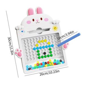 磁気描画ボード磁気ペンのウサギの形状初期の教育ライティングプレイボードプレイセットビードマグネットタブレット